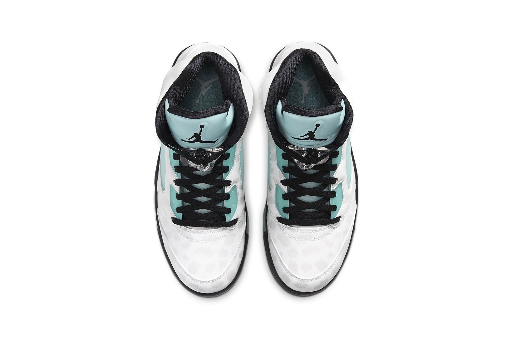 nike air jordan 5 retro sneakers blue island green white black shoes sneakerhead footwear