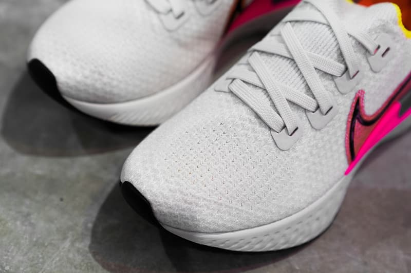 nike react infinity run sneakers white pink neon yellow shoes footwear sneakerhead