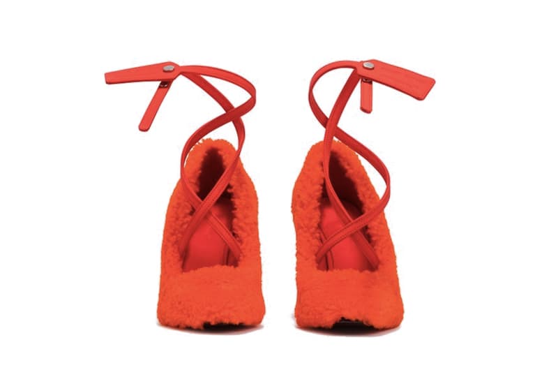 Off-White Shearling Zip-Tie Pumps Virgil Abloh Heels Shoes Cozy Fleece