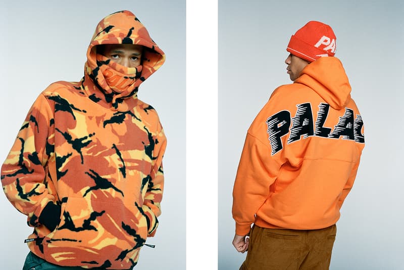 palace ultimo winter collection hoodies jackets beanies lookbook pink orange clothe fashion 