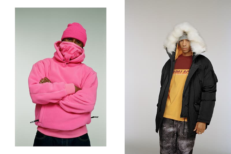 palace ultimo winter collection hoodies jackets beanies lookbook pink orange clothe fashion