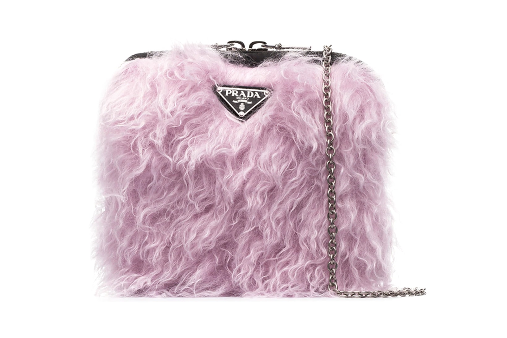 Prada Cargo Fluffy Faux fur Pink '90s Shoulder Bag browns