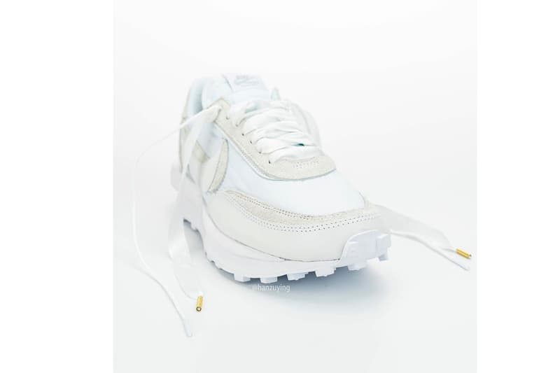 sacai x Nike LDWaffle "White" Closer Look Release Date Sneaker Chitose Abe Collaboration White Grey