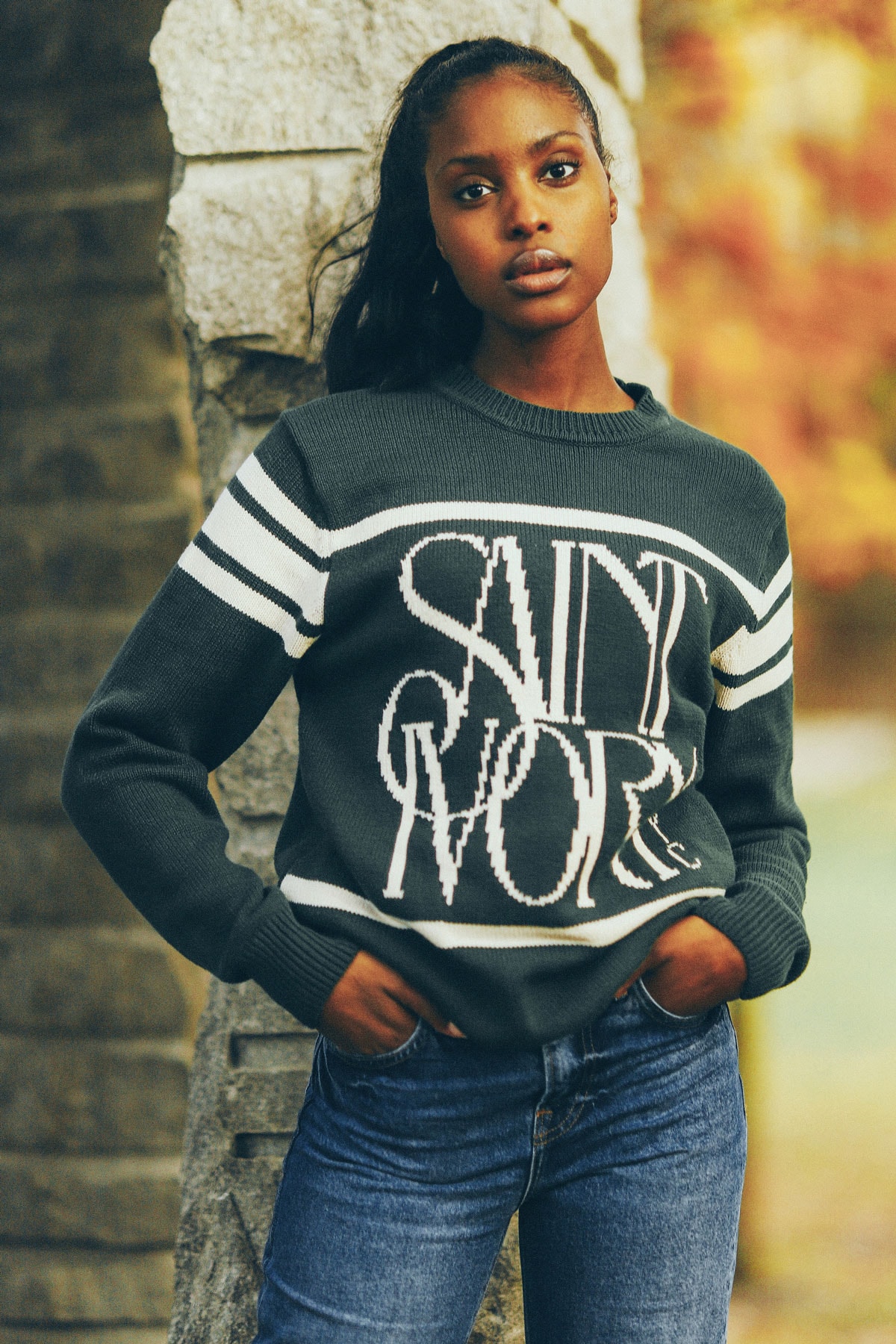 Saint Ivory NYC Semester 1 Collection Script Logo Sweater