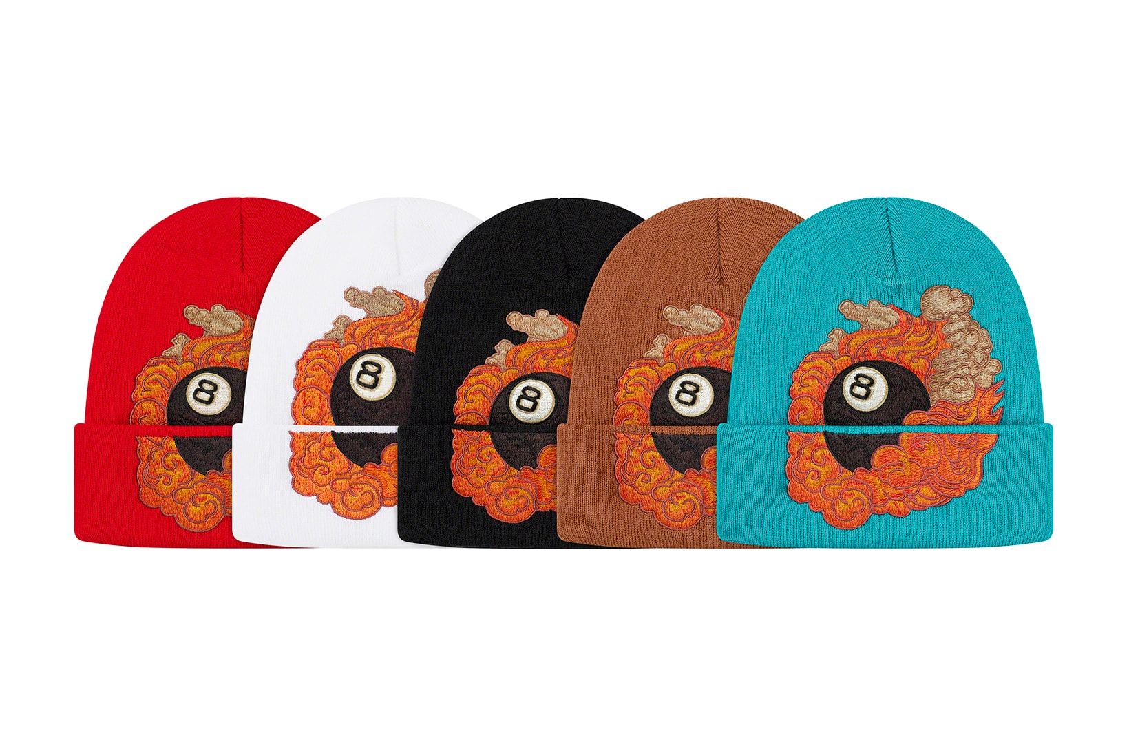 Martin Wong x Supreme Collection Eight Ball Beanie Red White Black Brown Teal
