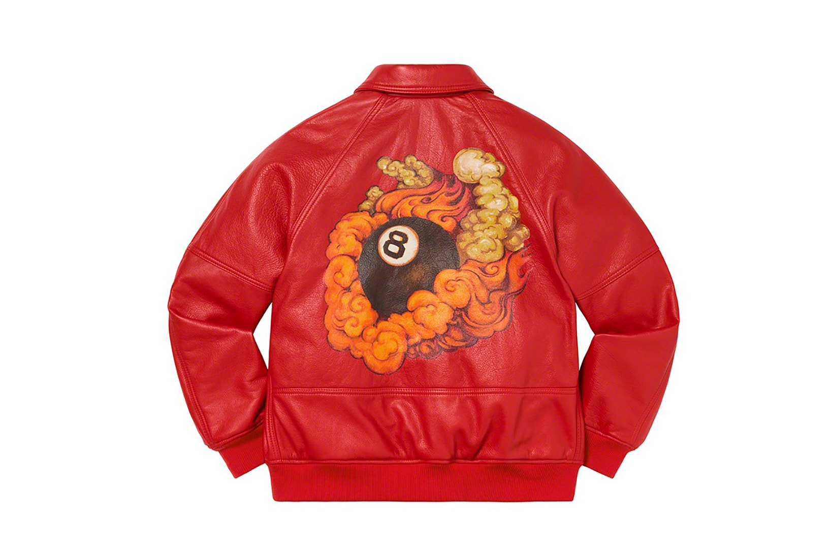 Martin Wong x Supreme Collection Schott Leather Jacket Eight Ball Red