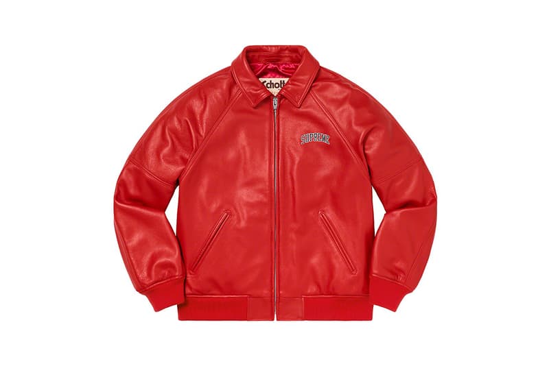 Martin Wong x Supreme Collection Schott Leather Jacket Eight Ball Red