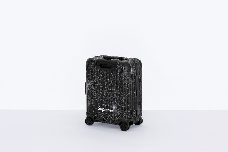 supreme rimowa collaboration suitcases check in carry on black bags travel