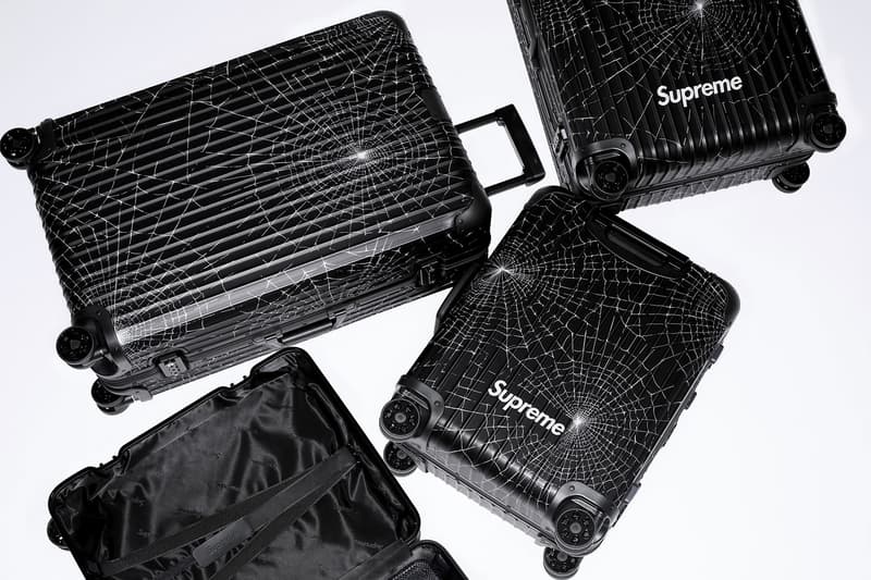 supreme rimowa collaboration suitcases check in carry on black bags travel