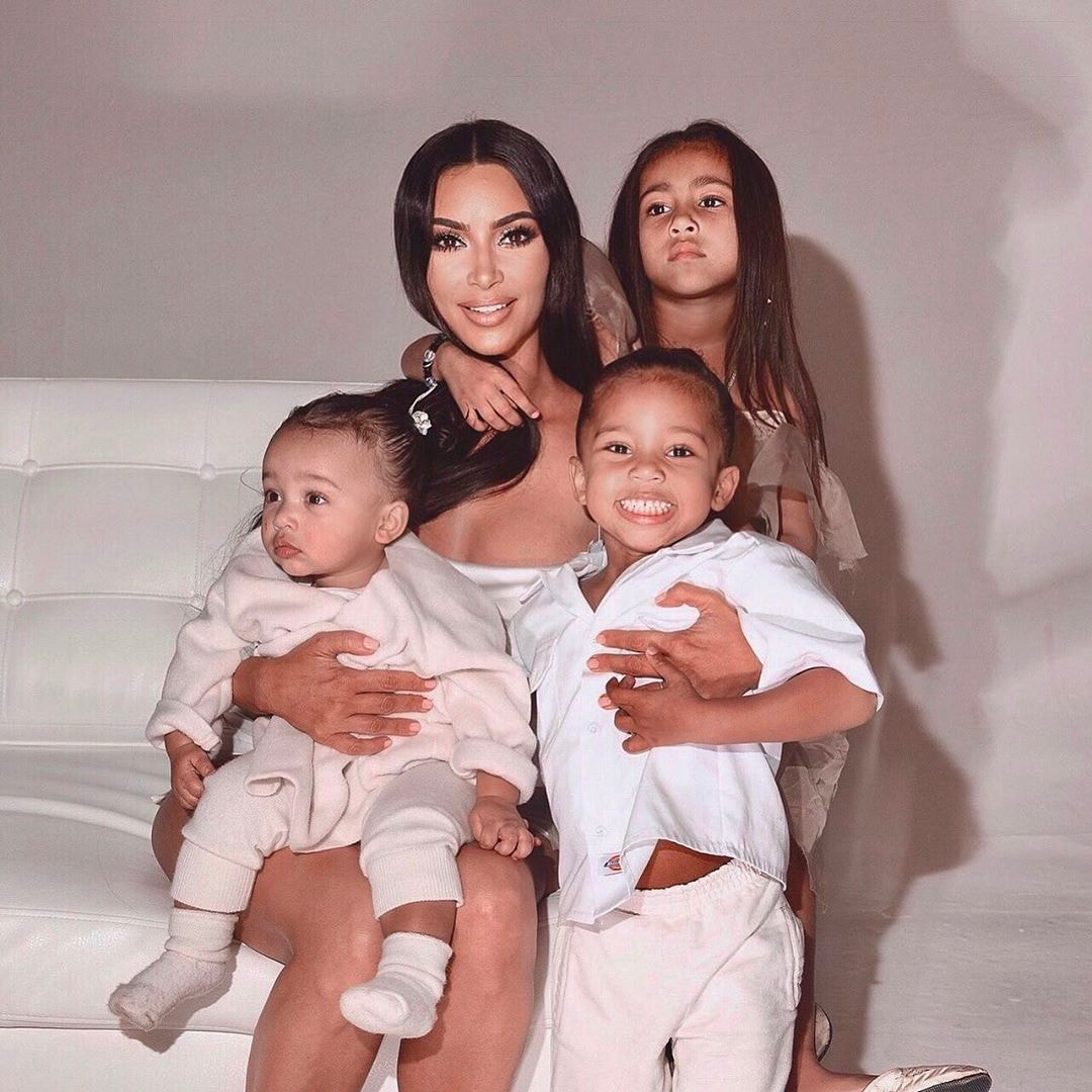 Kim Kardashian Children North West Saint Chicago Daughter Son Family Photo Thanksgiving 2019