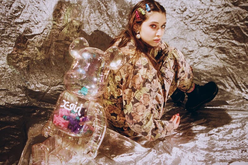 X-Girl BE@RBRICK Transparent Bear Figure Collectible 3-D Logo Streetwear