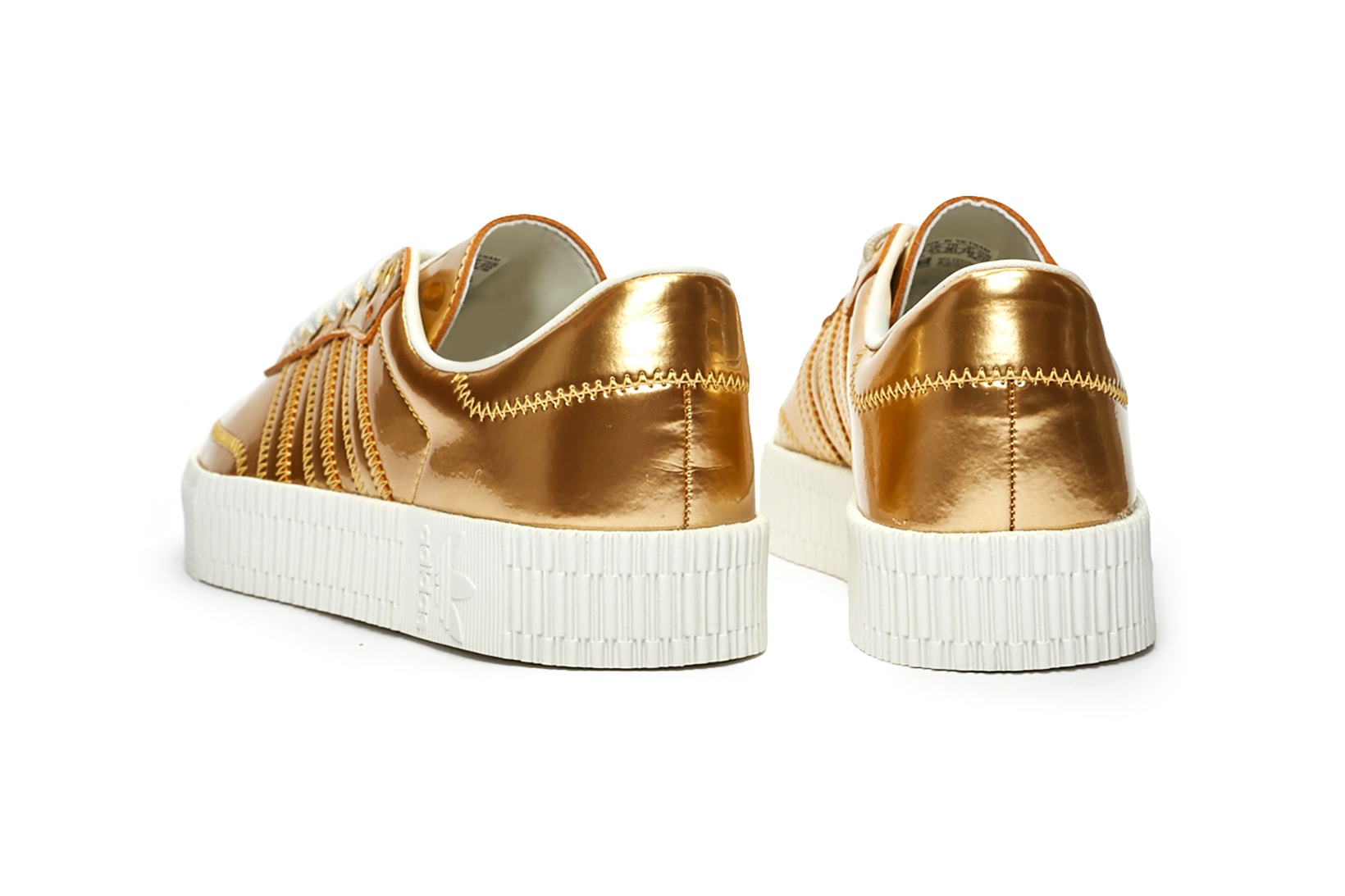 adidas originals sambarose sneakers gold metallic shoes footwear
