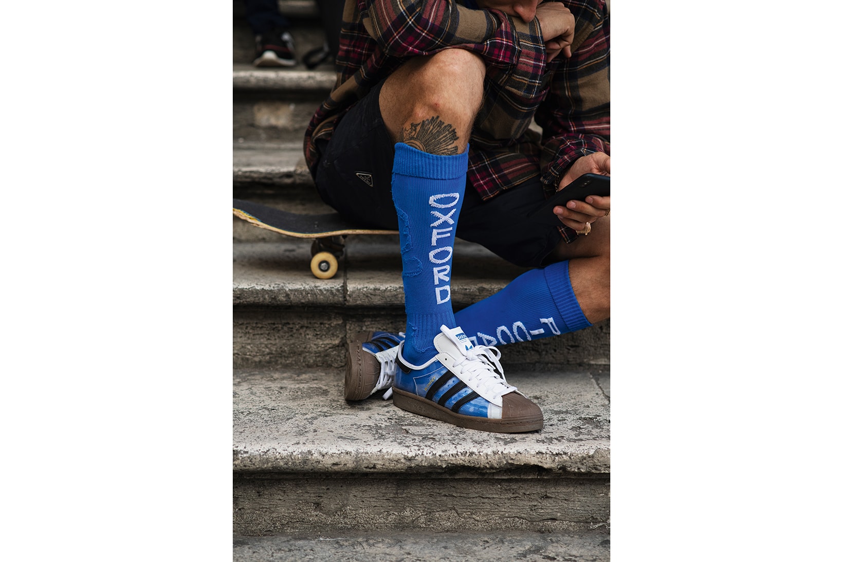 adidas skateboarding blondey mccoy superstar sneaker transparent shoes footwear sneakerhead white brown blue socks