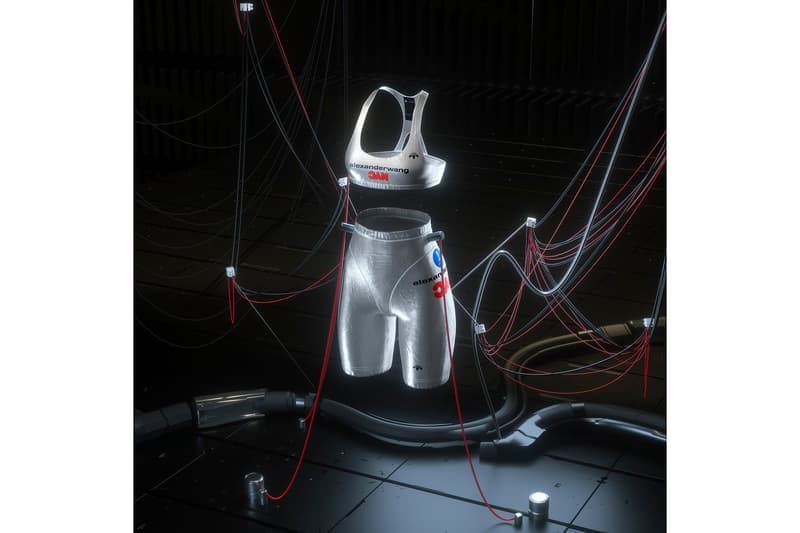 adidas Originals x Alexander Wang Season 6 Collection Campaign Fall/Winter 2019 Sports Bra Bike Shorts Silver