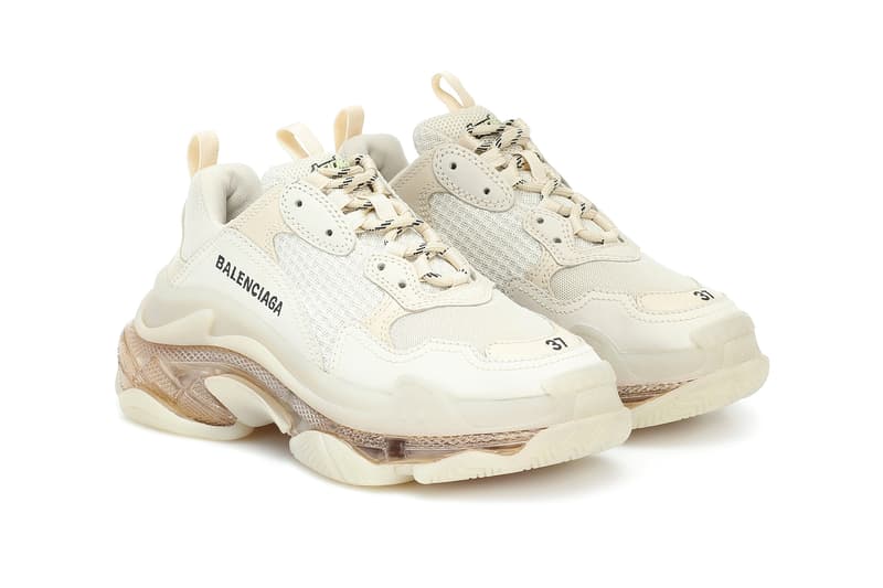 balenciaga triple s chunky sneakers off white nude minimal shoes footwear sneakerhead