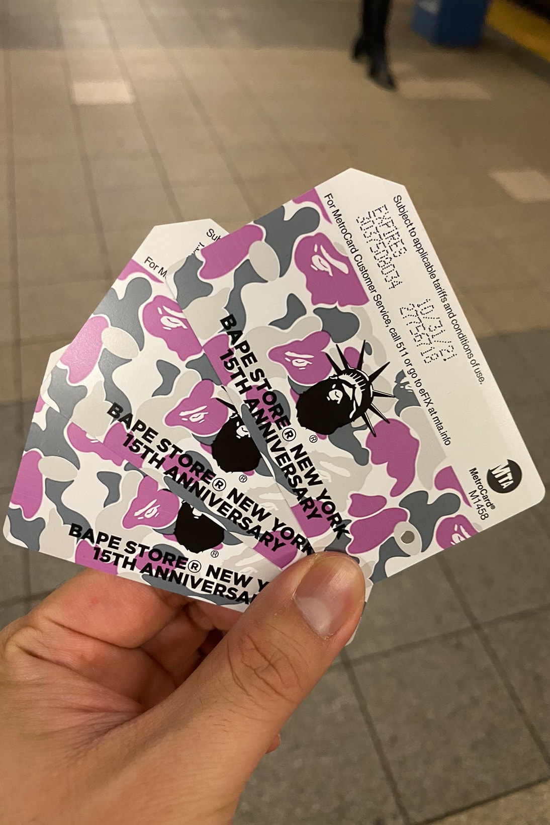 bape a bathing ape new york mta metrocards collaboration store subway