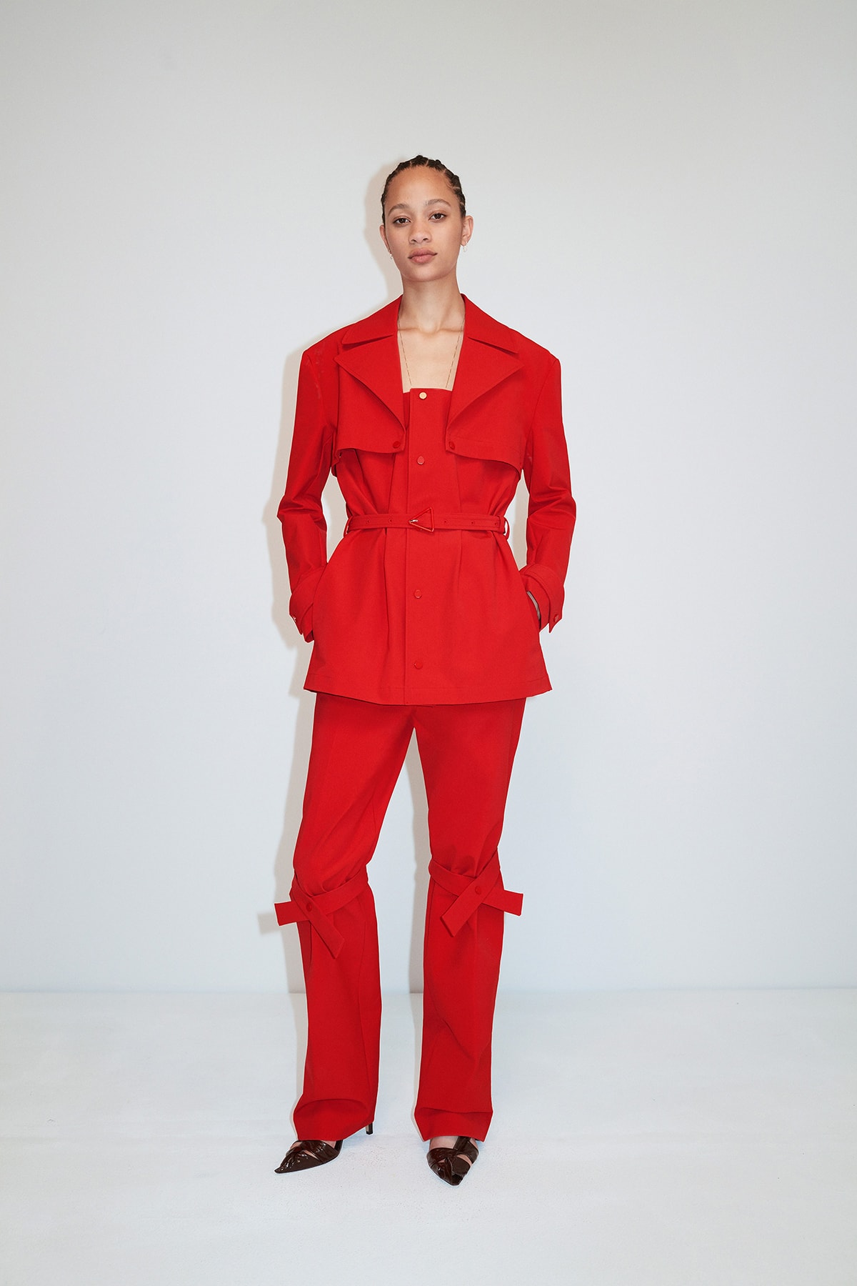 Bottega Veneta Pre-Fall 2020 Collection Lookbook Suit Red