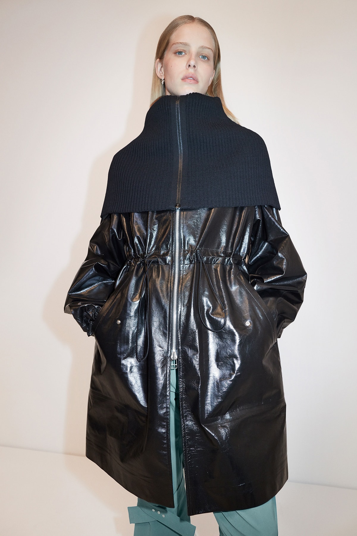 Bottega Veneta Pre-Fall 2020 Collection Lookbook Drawstring Coat Black