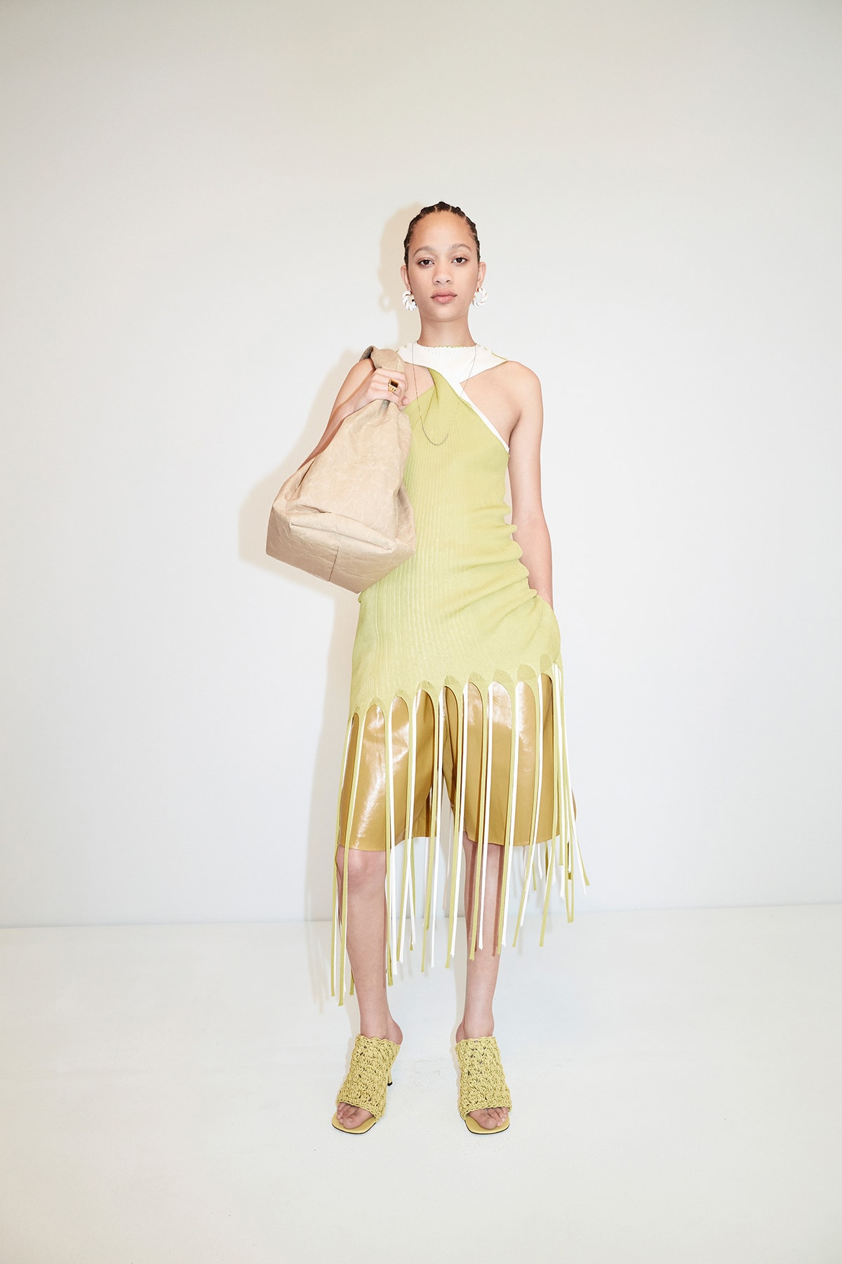 Bottega Veneta Pre-Fall 2020 Collection Lookbook Fringe Top Yellow