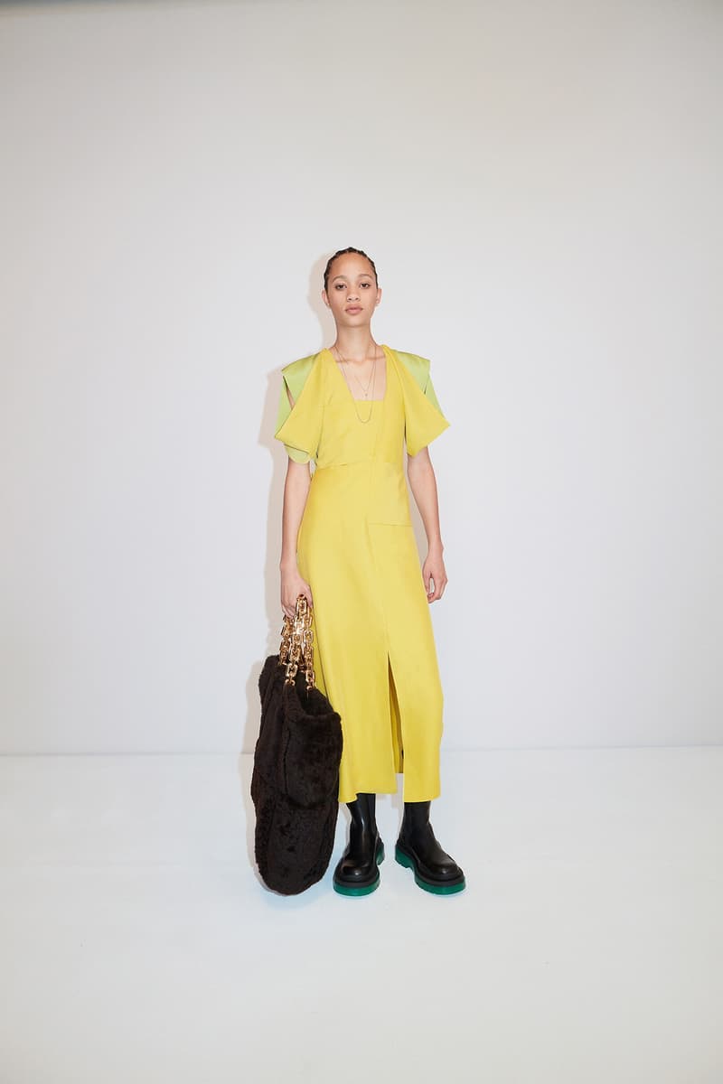 Bottega Veneta Pre-Fall 2020 Collection Lookbook Slit Dress Yellow