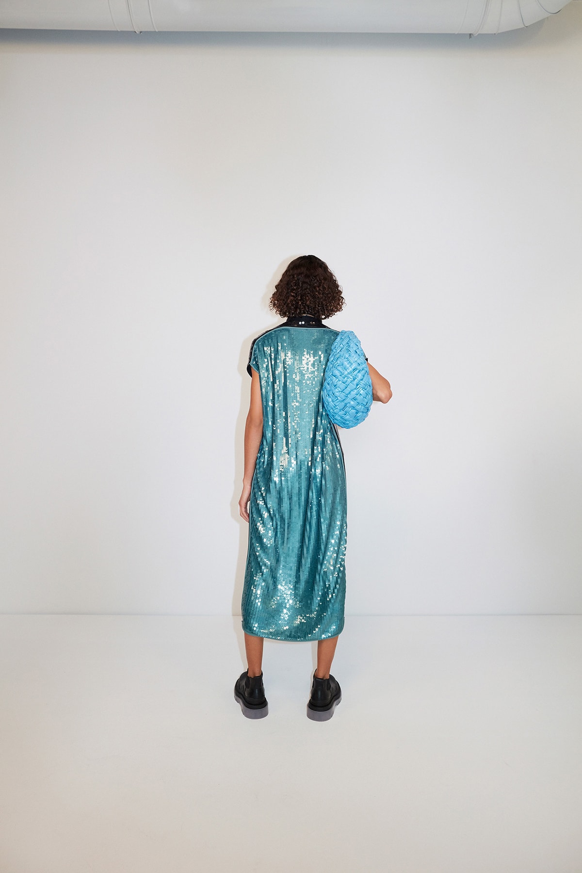 Bottega Veneta Pre-Fall 2020 Collection Lookbook Sequin Dress Blue