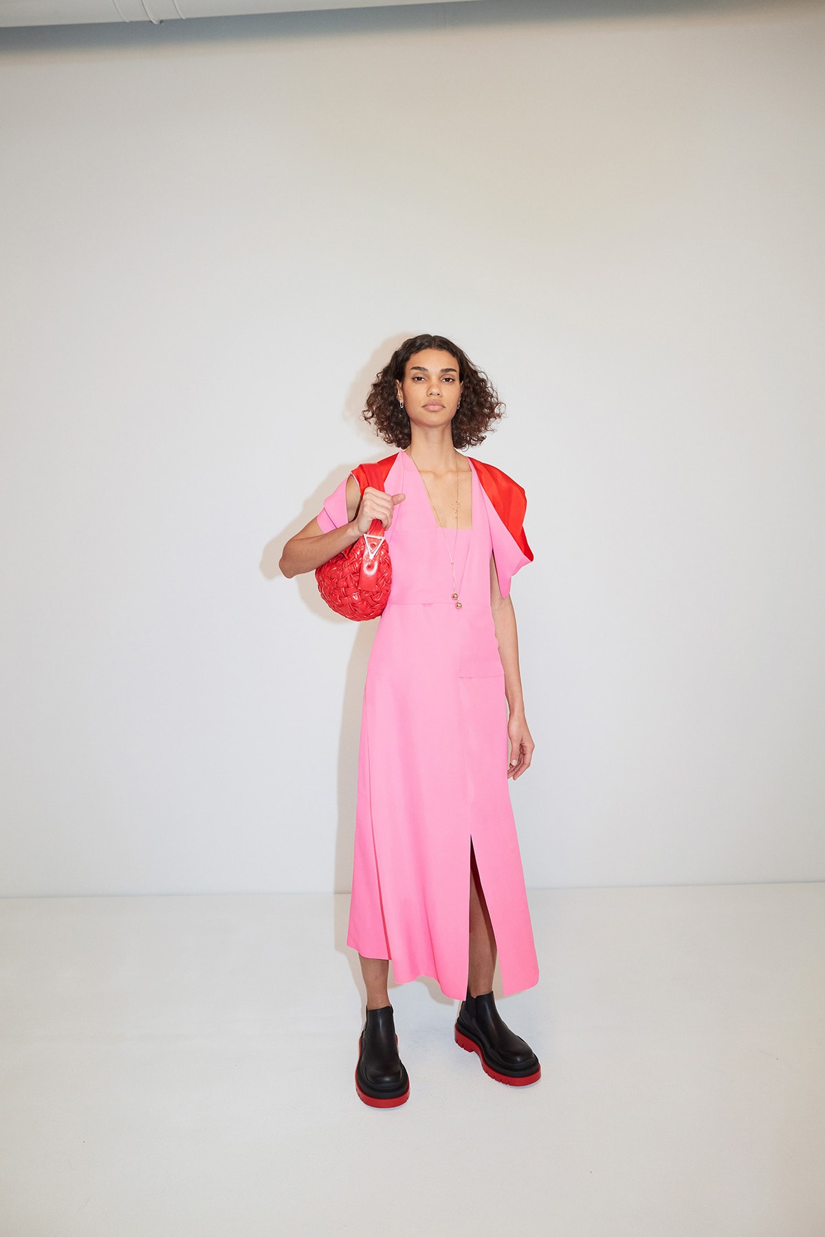 Bottega Veneta Pre-Fall 2020 Collection Lookbook Dress Slit Pink