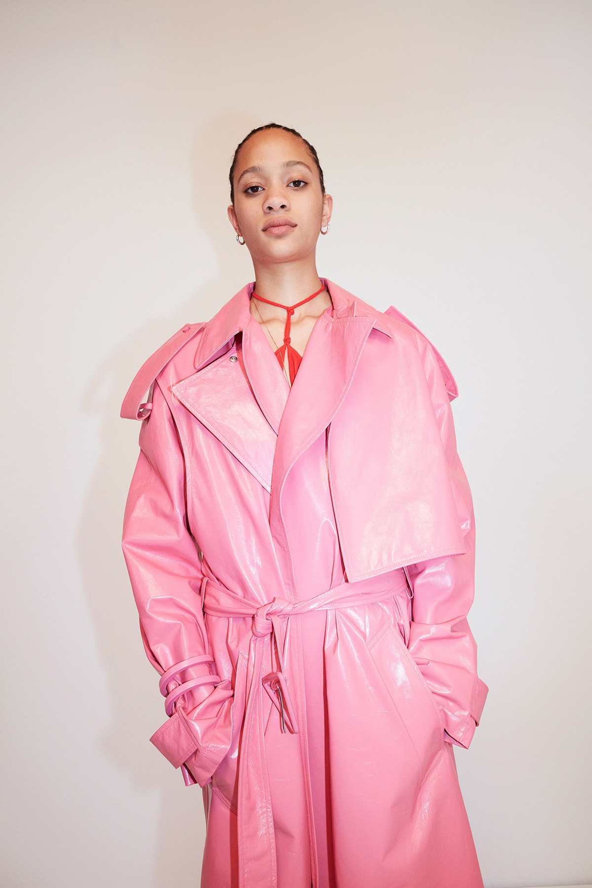 Bottega Veneta Pre-Fall 2020 Collection Lookbook Trench Coat Pink