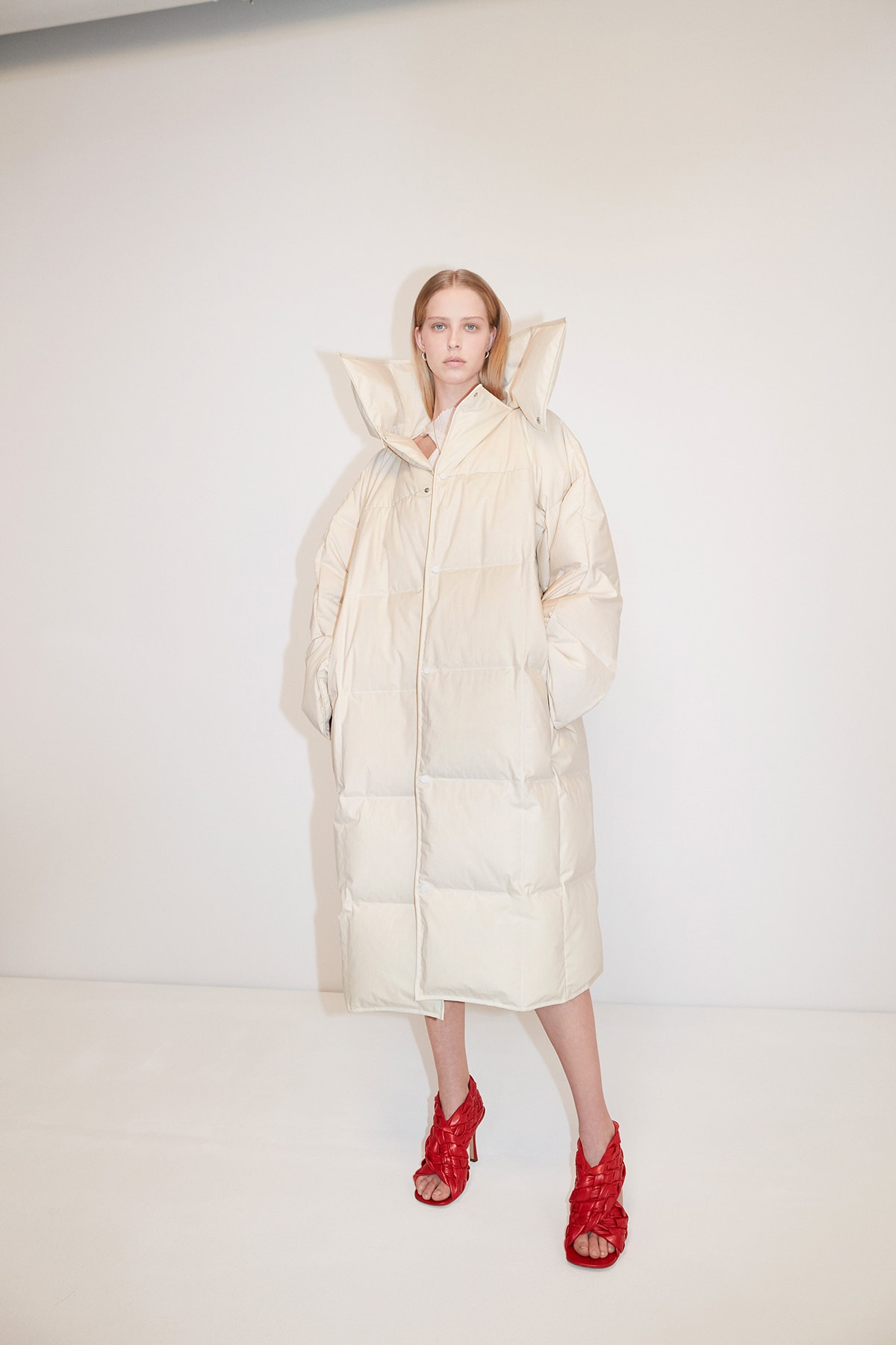 Bottega Veneta Pre-Fall 2020 Collection Lookbook Puffer Coat White