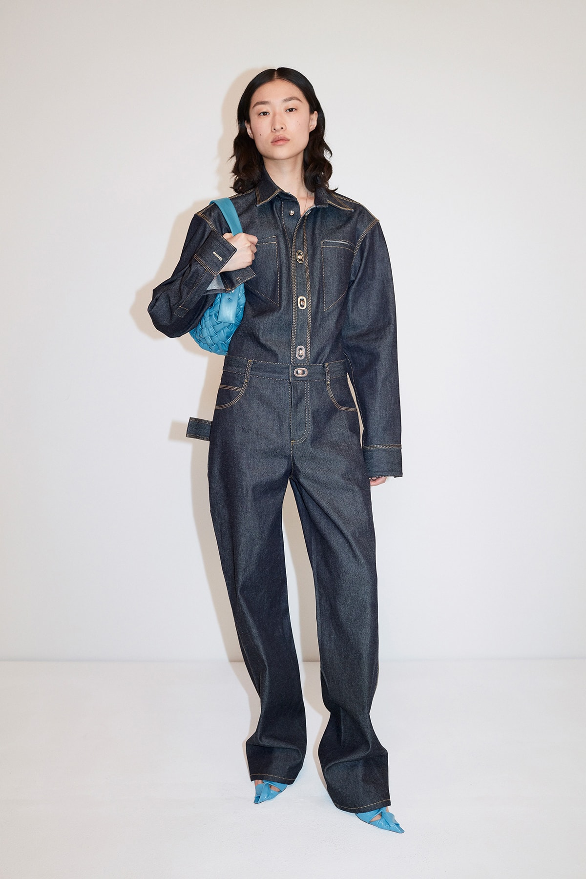 Bottega Veneta Pre-Fall 2020 Collection Lookbook Denim Jumpsuit