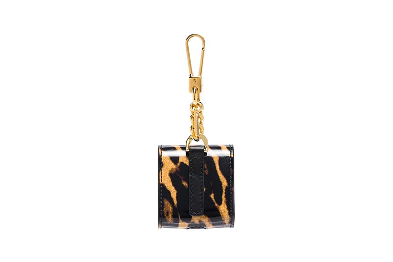 burberry brown leopard print leather apple airpods case accessories brown gold