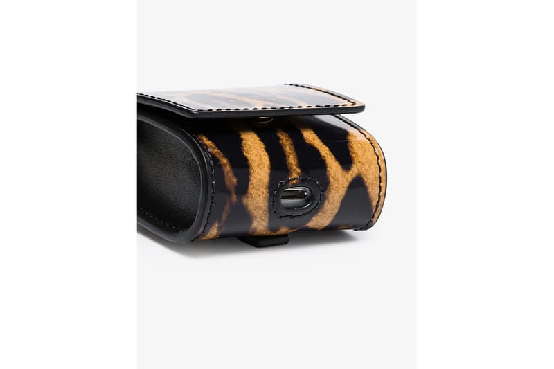 burberry brown leopard print leather apple airpods case accessories brown gold
