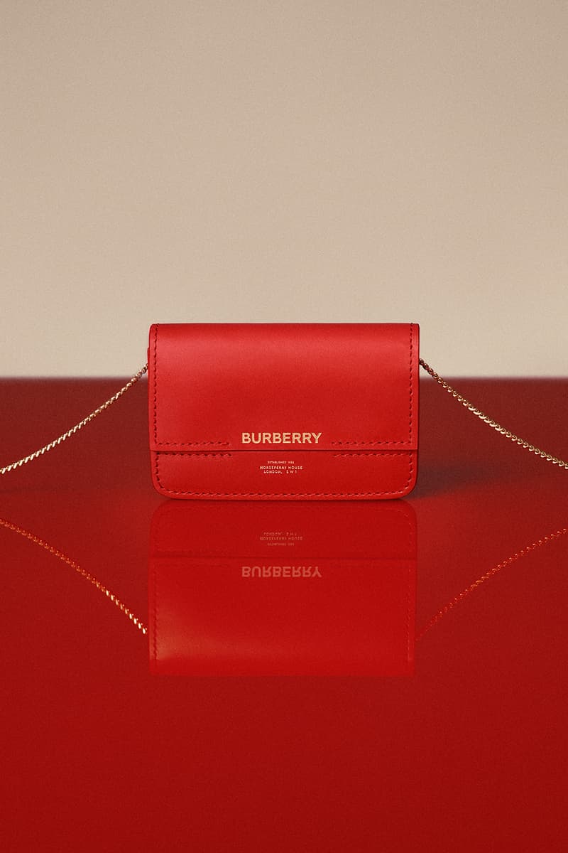 burberry chinese new year 2020 campaign union sneaker lola bag zhou dongyu liang jiyuan jackets scarf blazer red jewelry lola bag