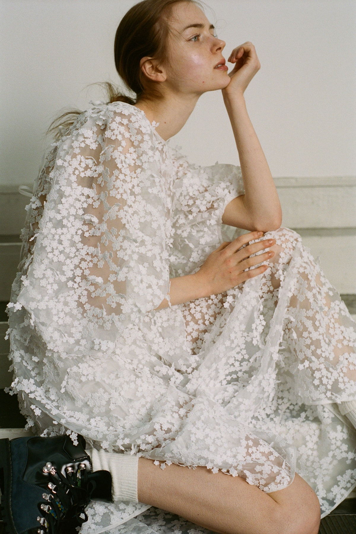 Cecilie Bahnsen Pre-Fall 2020 Collection Lookbook Sheer Gown White