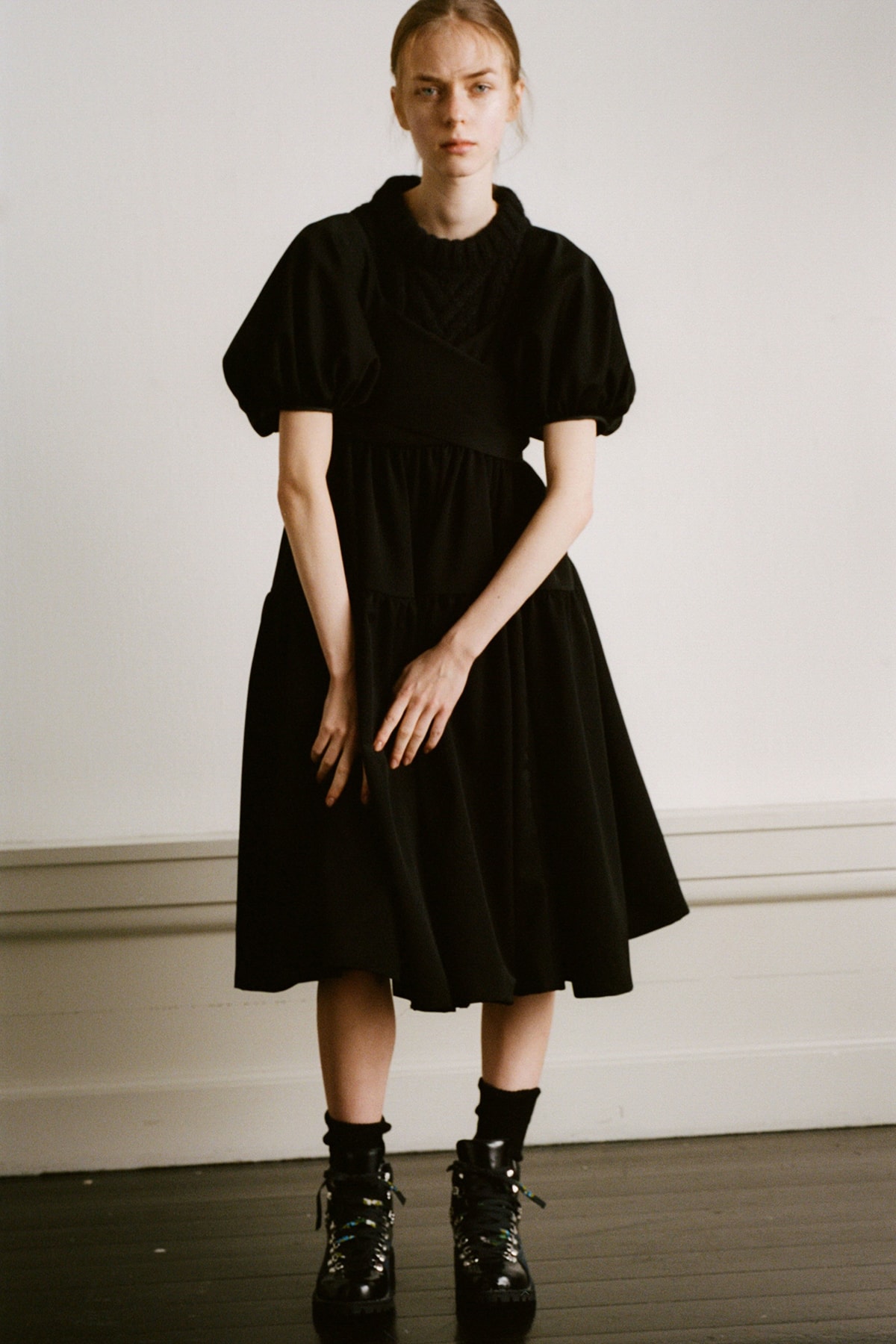 Cecilie Bahnsen Pre-Fall 2020 Collection Lookbook Puff Sleeve Dress Black