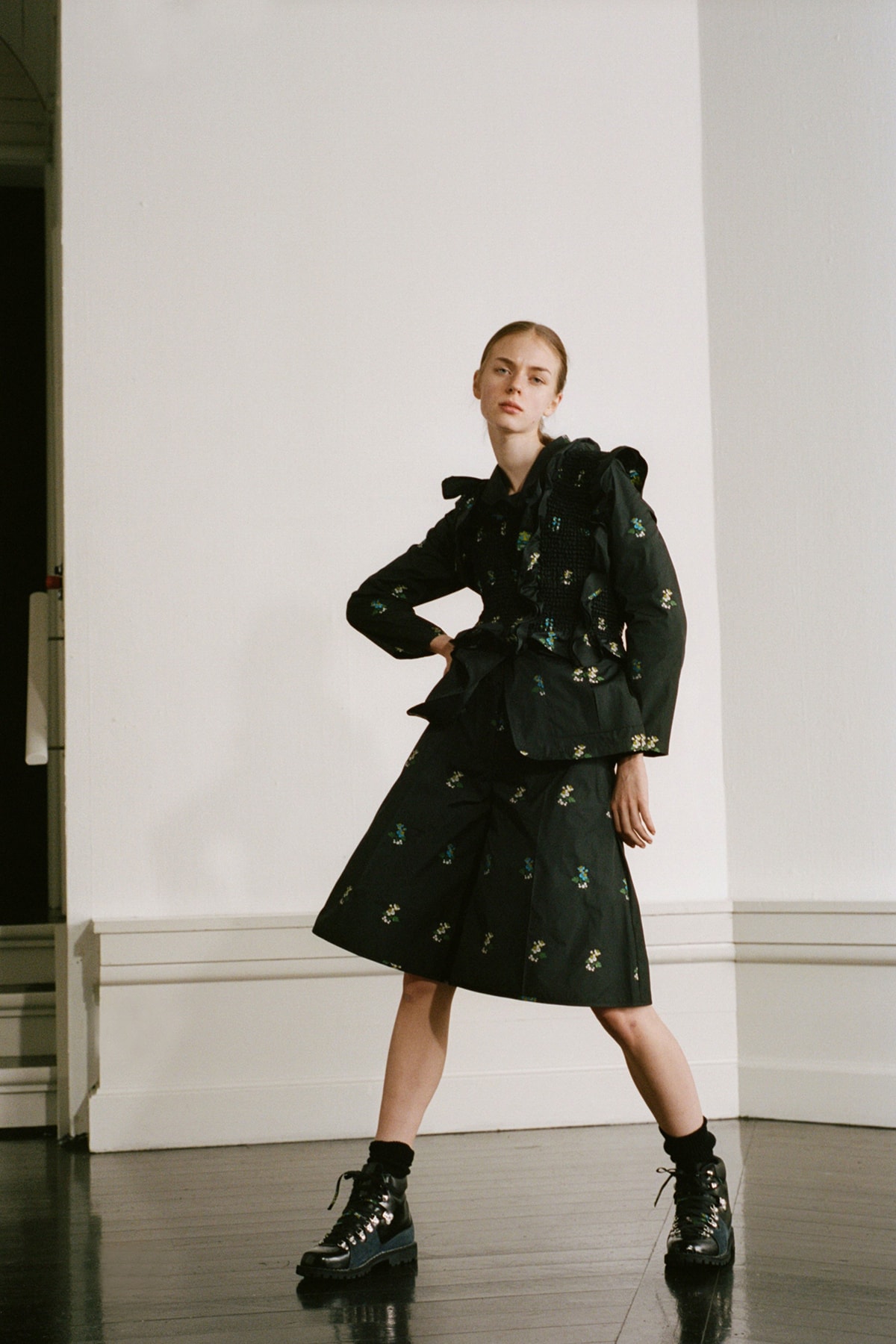 Cecilie Bahnsen Pre-Fall 2020 Collection Lookbook Floral Print Jacket Skirt