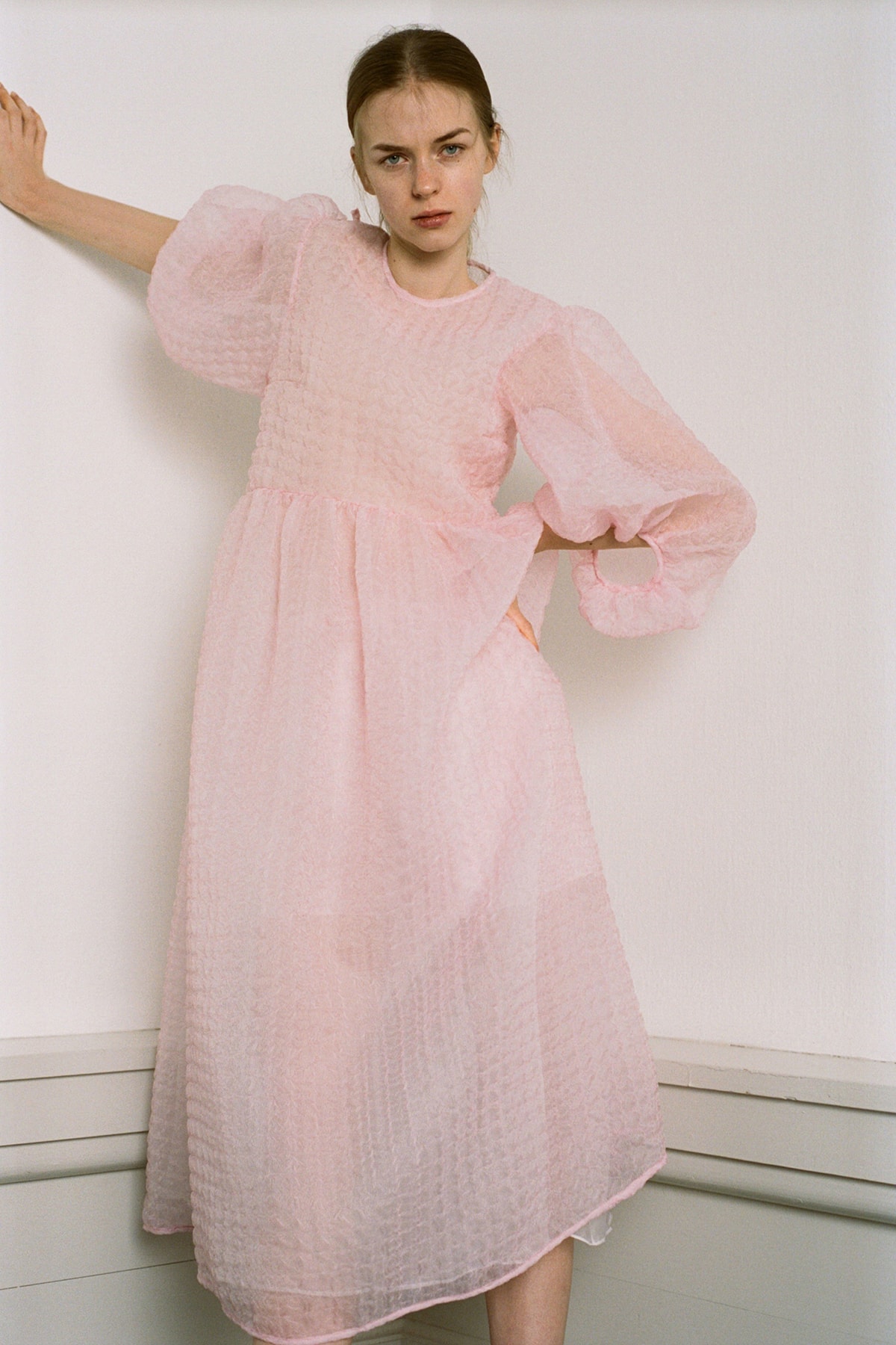 Cecilie Bahnsen Pre-Fall 2020 Collection Lookbook Puff Sleeve Dress Pink