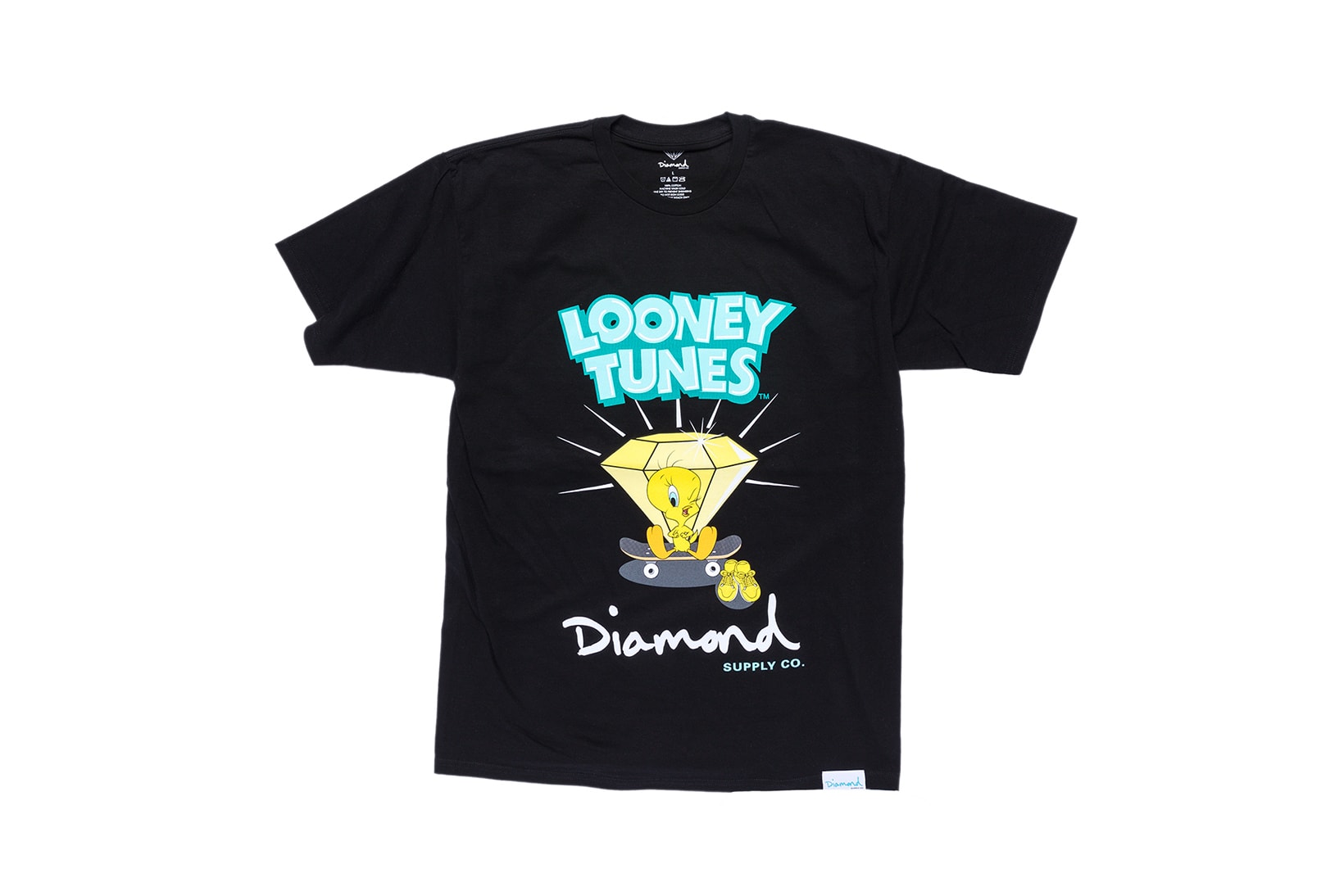Looney Tunes x Diamond Supply Co. Collection Tweety Bird T-Shirt Diamond Skateboard Black