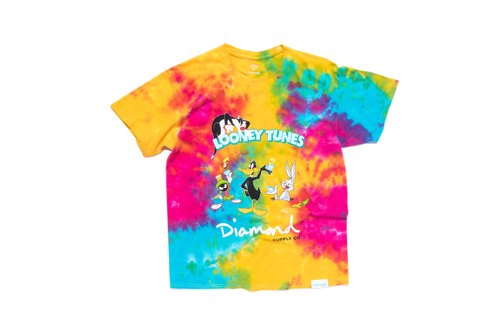 Looney Tunes x Diamond Supply Co. Collection Sylvester Bugs Bunny Daffy Duck Marvin the Martian T-Shirt Tie Dye Rainbow