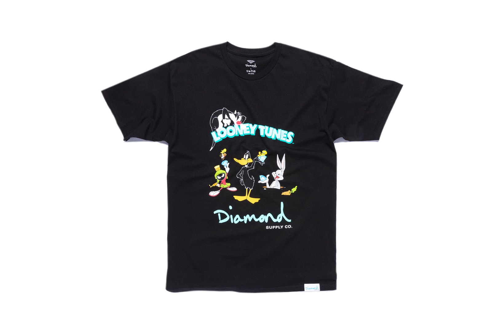 Looney Tunes x Diamond Supply Co. Collection Sylvester Bugs Bunny Daffy Duck Marvin the Martian T-Shirt Black