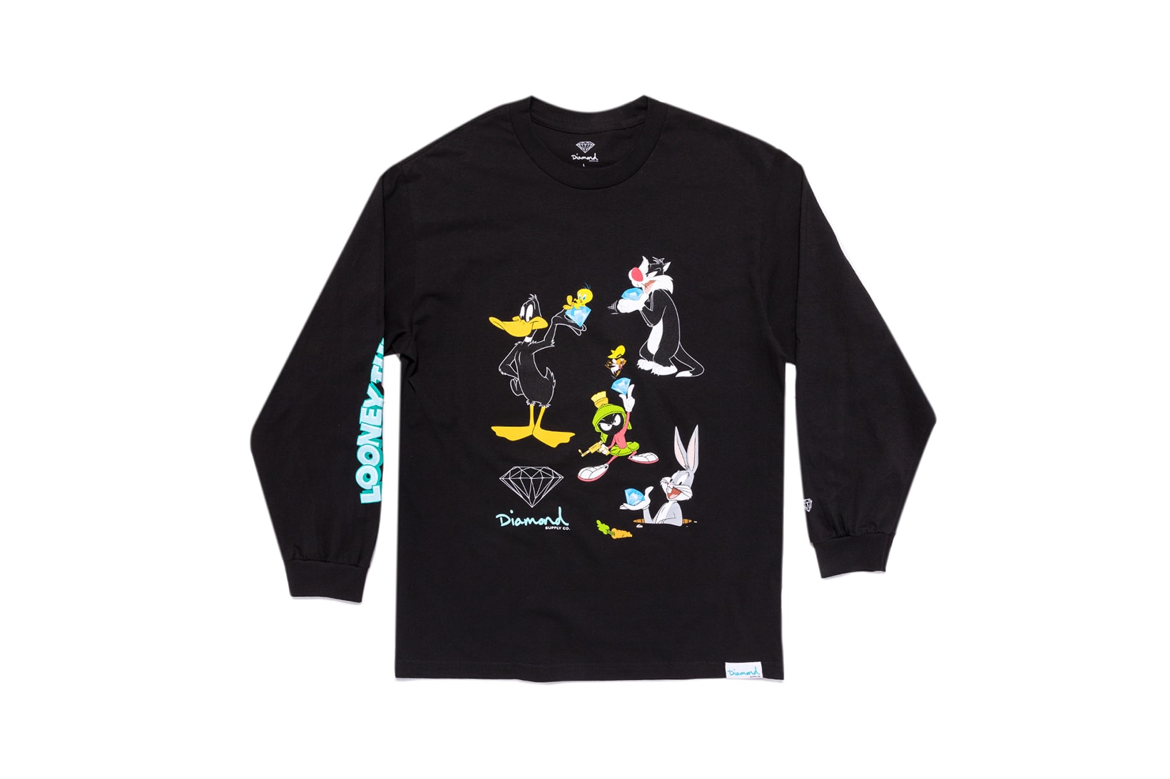 Looney Tunes x Diamond Supply Co. Collection Sylvester Bugs Bunny Daffy Duck Marvin the Martian Long Sleeve Black