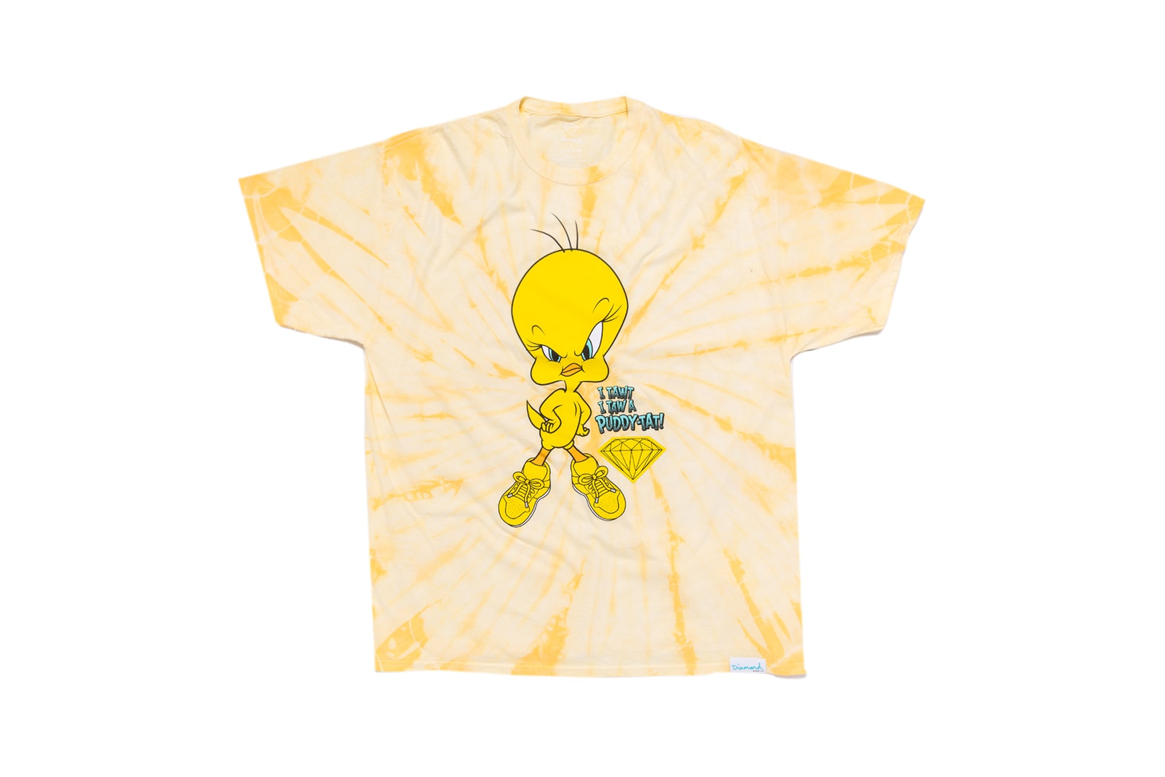 Looney Tunes x Diamond Supply Co. Collection Tweety Bird T-Shirt Puddy-Tat Orange Tie Dye