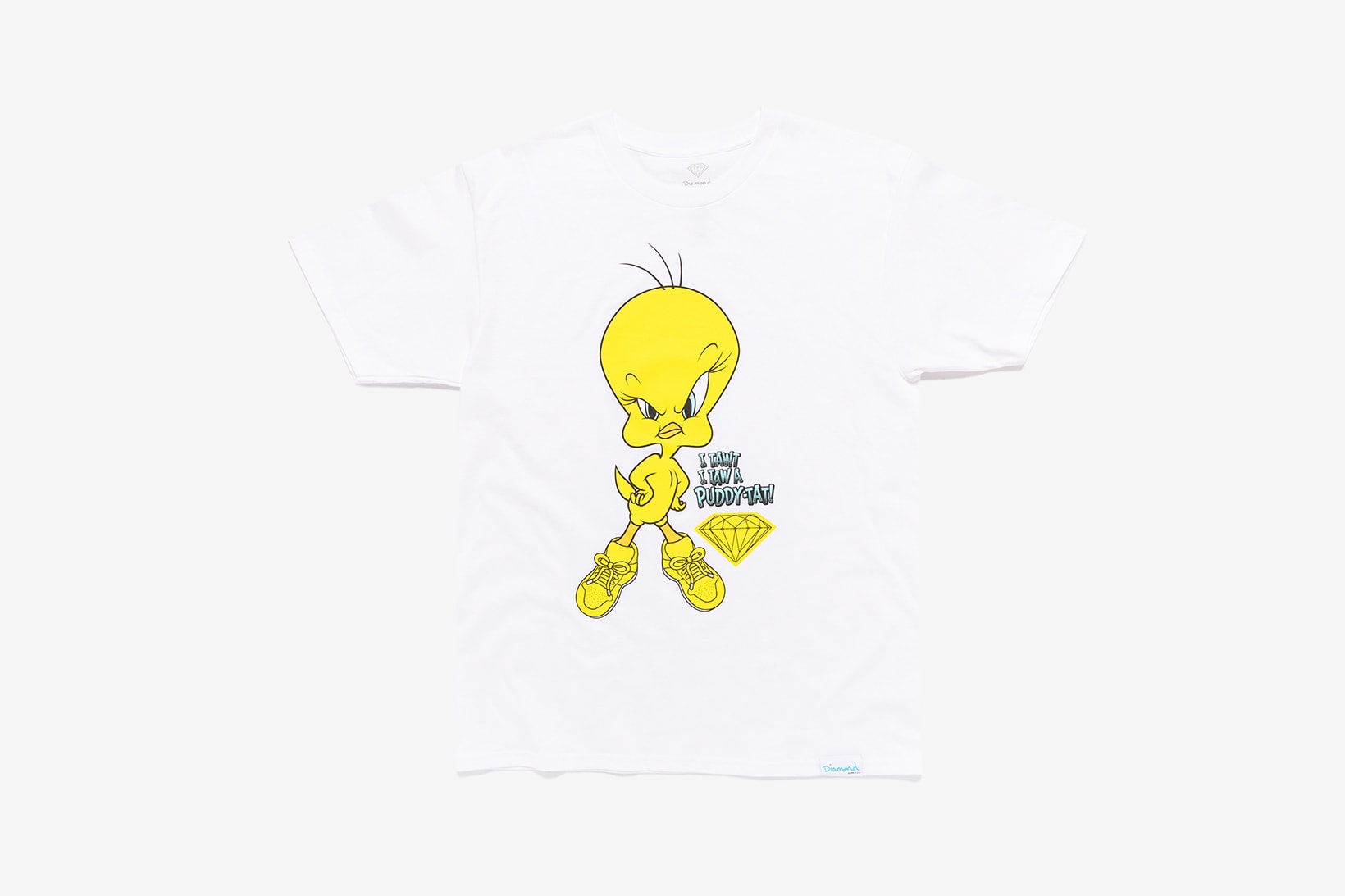 Looney Tunes x Diamond Supply Co. Collection Tweety Bird T-Shirt Puddy-Tat White