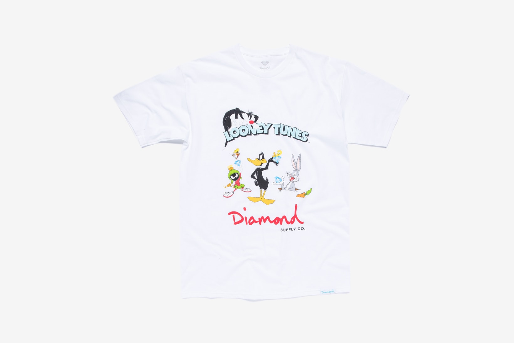 Looney Tunes x Diamond Supply Co. Collection Sylvester Bugs Bunny Daffy Duck Marvin the Martian T-Shirt White