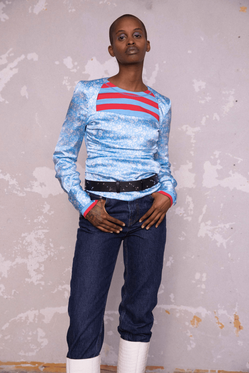 GANNI Pre-Fall 2020 Collection Lookbook Blouse Floral Blue