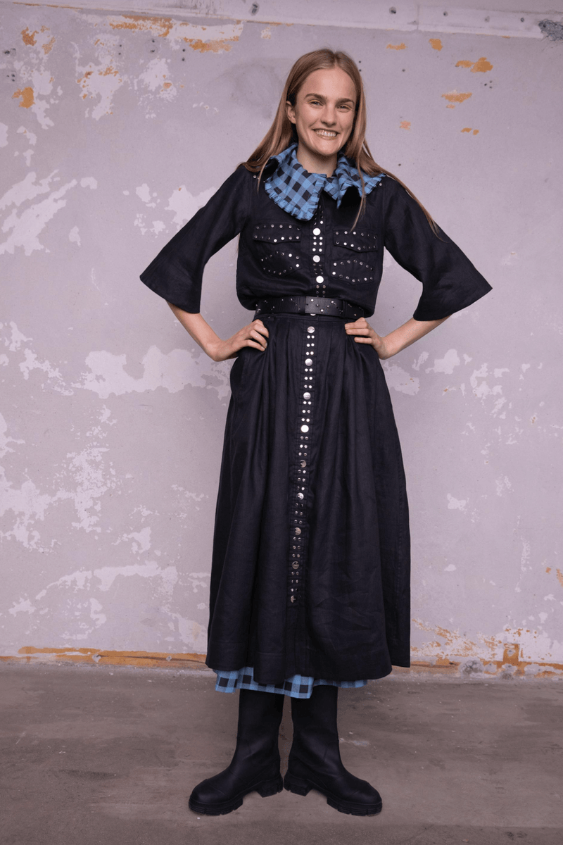 GANNI Pre-Fall 2020 Collection Lookbook Denim Dress Studded Western