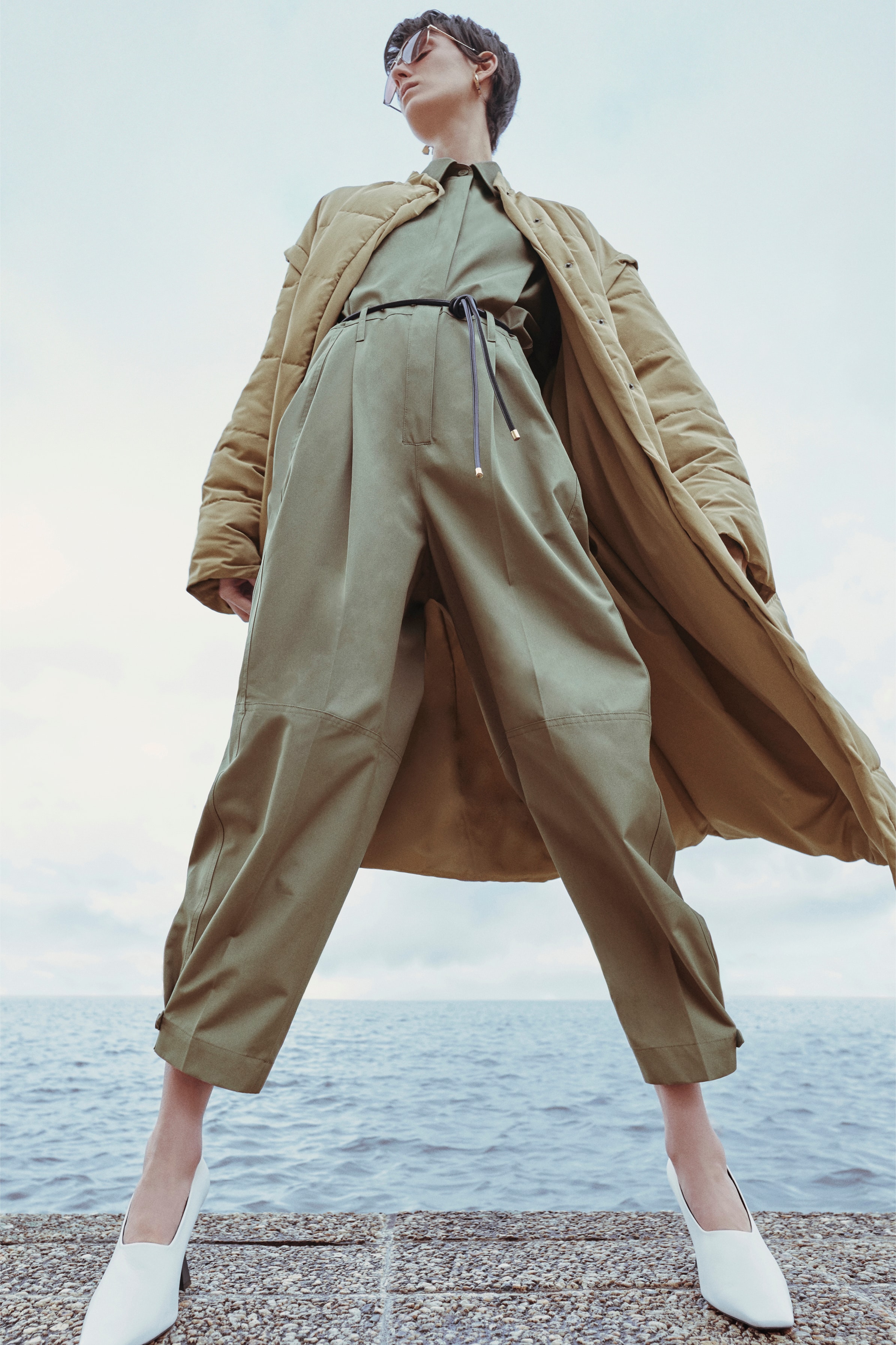 Givenchy Pre-Fall 2020 Collection Lookbook Coat Beige Jumpsuit Olive