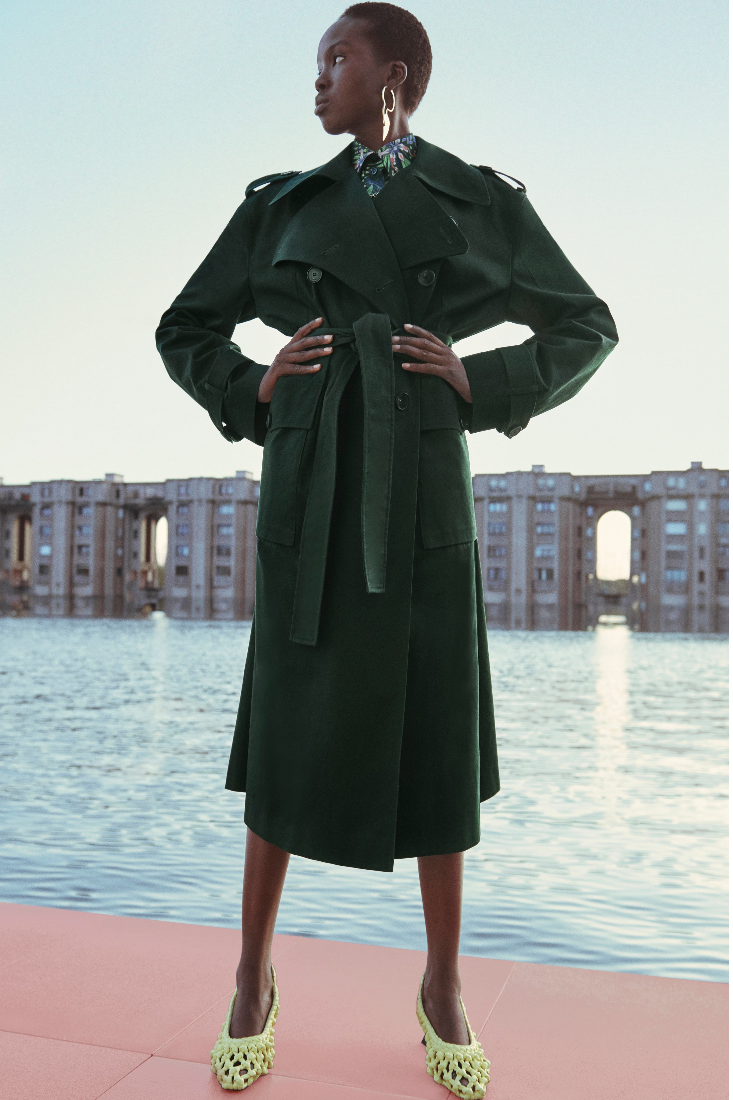 Givenchy Pre-Fall 2020 Collection Lookbook Trench Coat Green