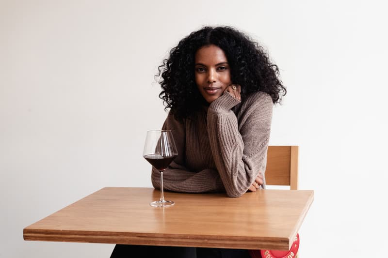 Grace Mahary Model Sommelier Wine