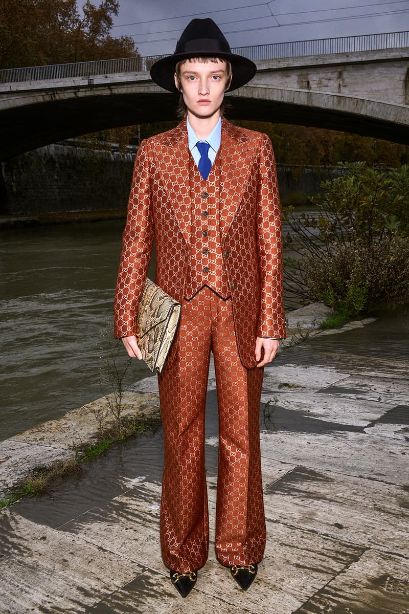 Gucci Pre-Fall 2020 Collection Lookbook GG Logo Suit Copper