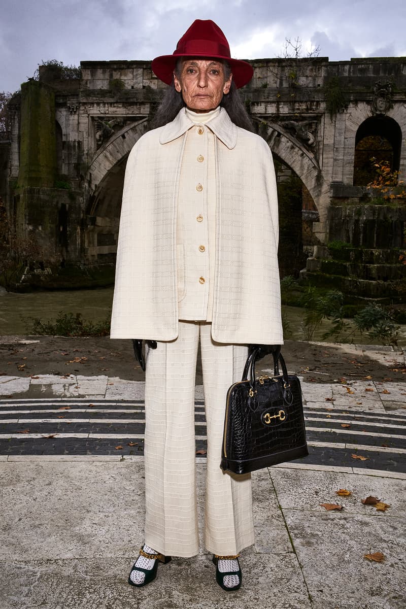 Gucci Pre-Fall 2020 Collection Lookbook Cape Suit Beige